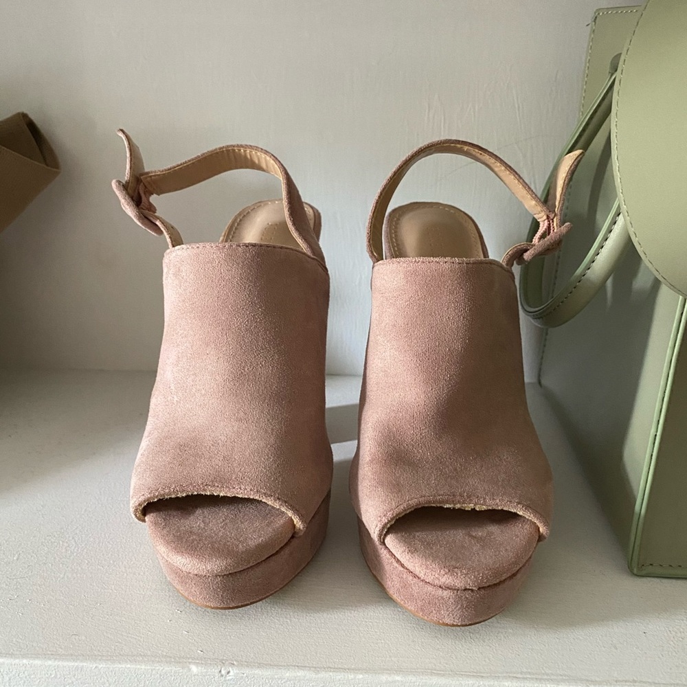 Pink Chunky Platform Heels